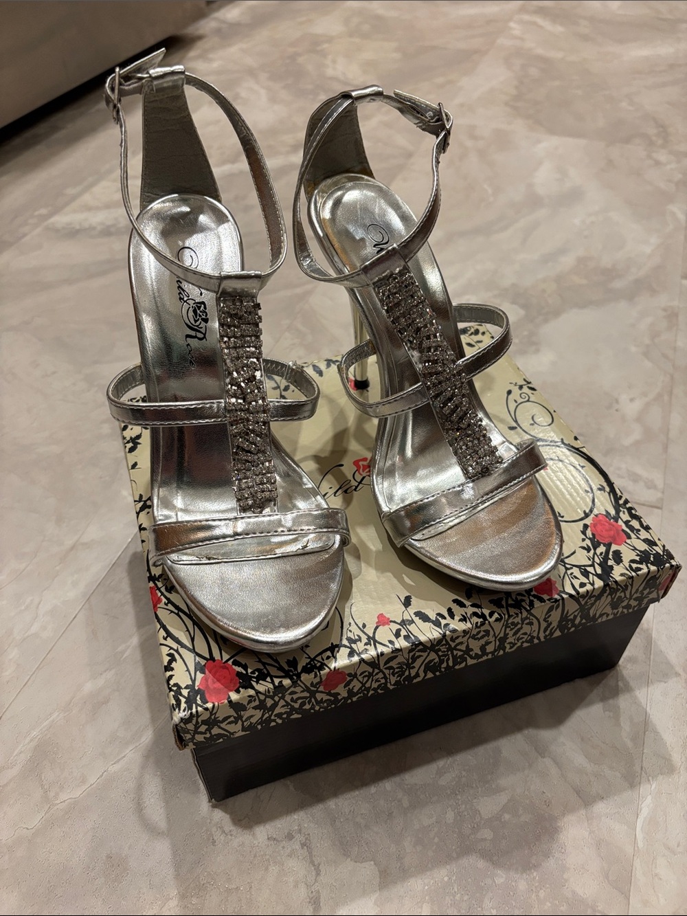 Wild Rose Silver heels